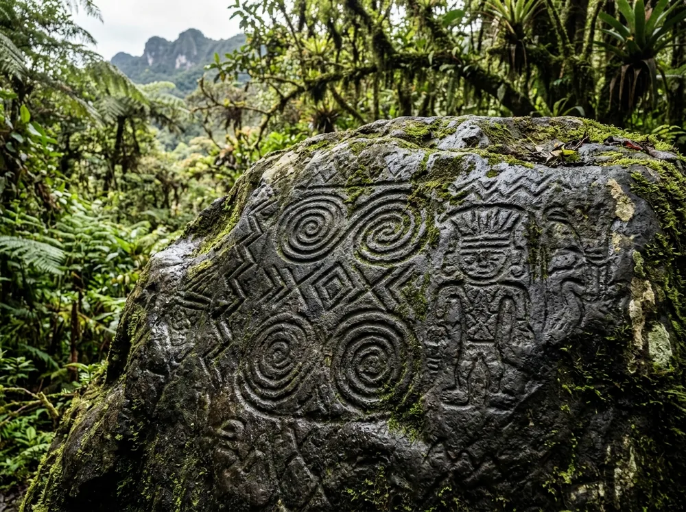 Sacred petroglyphs and archaeological vestiges of the Zenúfana indigenous culture at Cerro Tusa